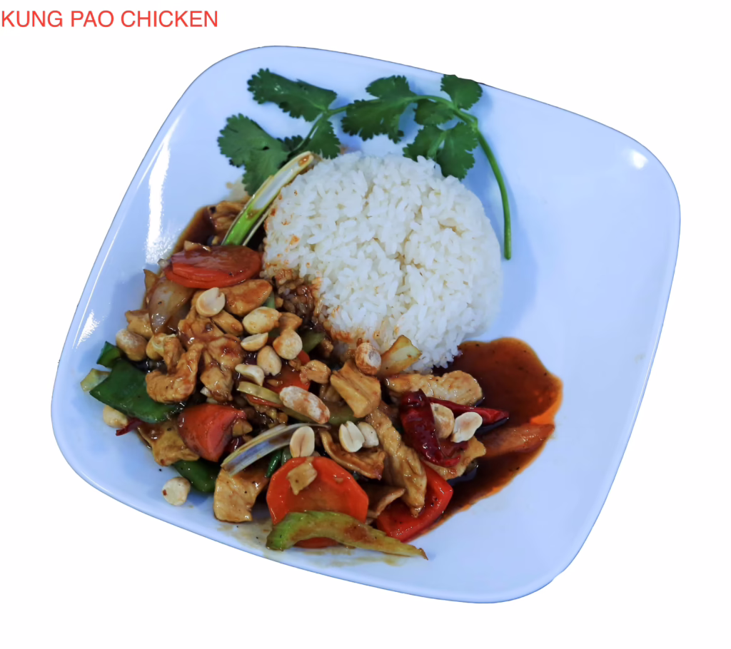 chicken , veg ,dry chill, brown sauce with peanut